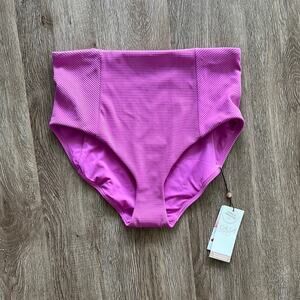 NWT Calia by Carrie Underwood Ribbed High Rise Bikini Bottom Purple Medium